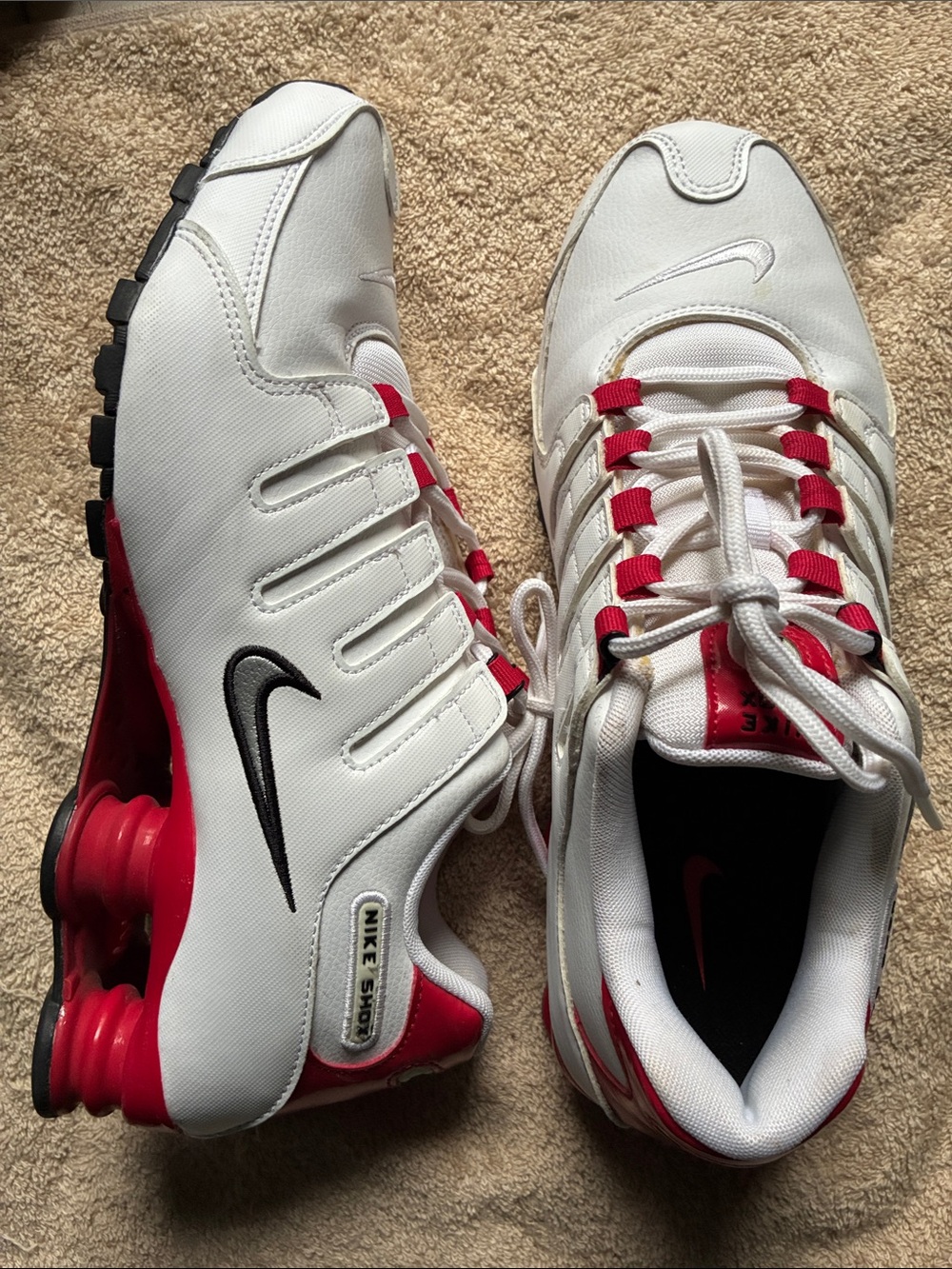 Nike Shox 10 Red/ White Athletic Shoes